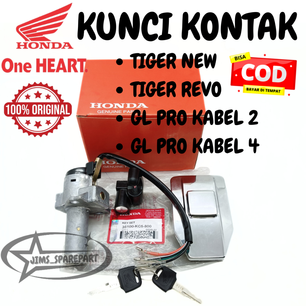 KUNCI KONTAK HONDA KC5 TIGER REVO NEW BARU GL PRO KABEL 2 DAN KABEL 4 ASLI AHM ORI HGP RUMAH KONCI K