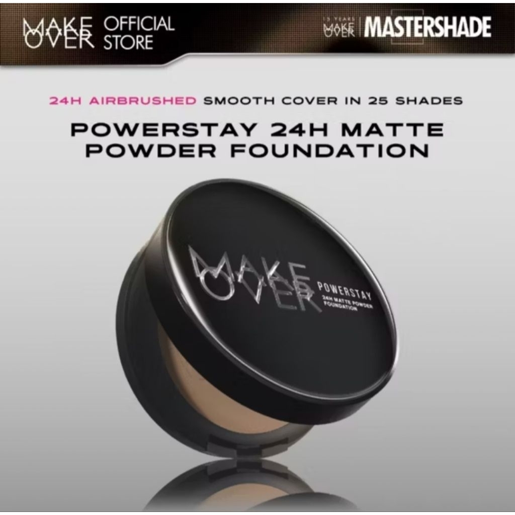 MAKE OVER Powerstay 24H Matte Powder Foundation- Bedak Padat Tahan 24 Jam/Dijamin Ori/Termurah/Natur