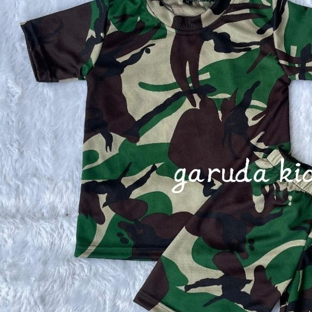 Setelan anak loreng baju celana Pendek