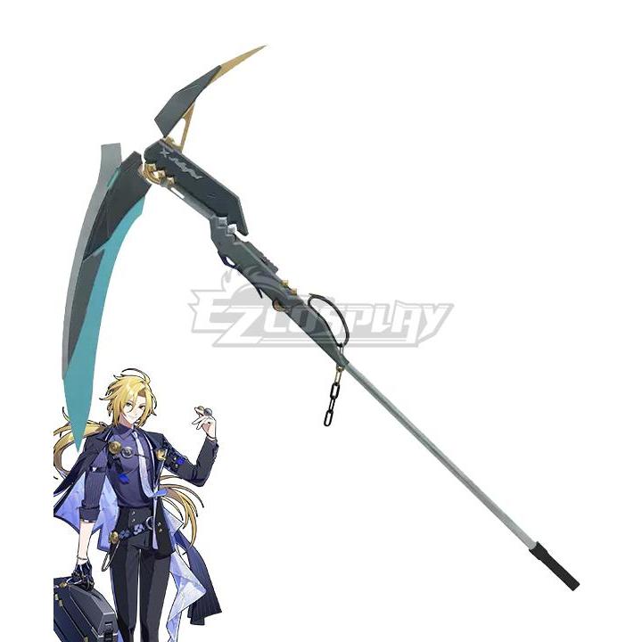 Zenless Zone Zero Cosplay - Hugo Vlad Properti Scythe - Mainan Kayu