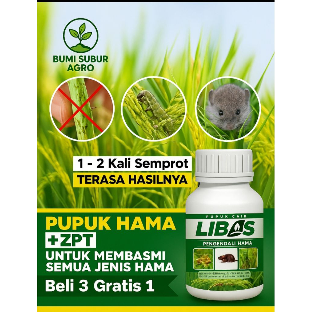 Pupuk Libas cair 100 ML BELI 3 GRATIS 1 Pupuk Libas Pembasmi Semua jenis Hama dan Bakteri Tanaman