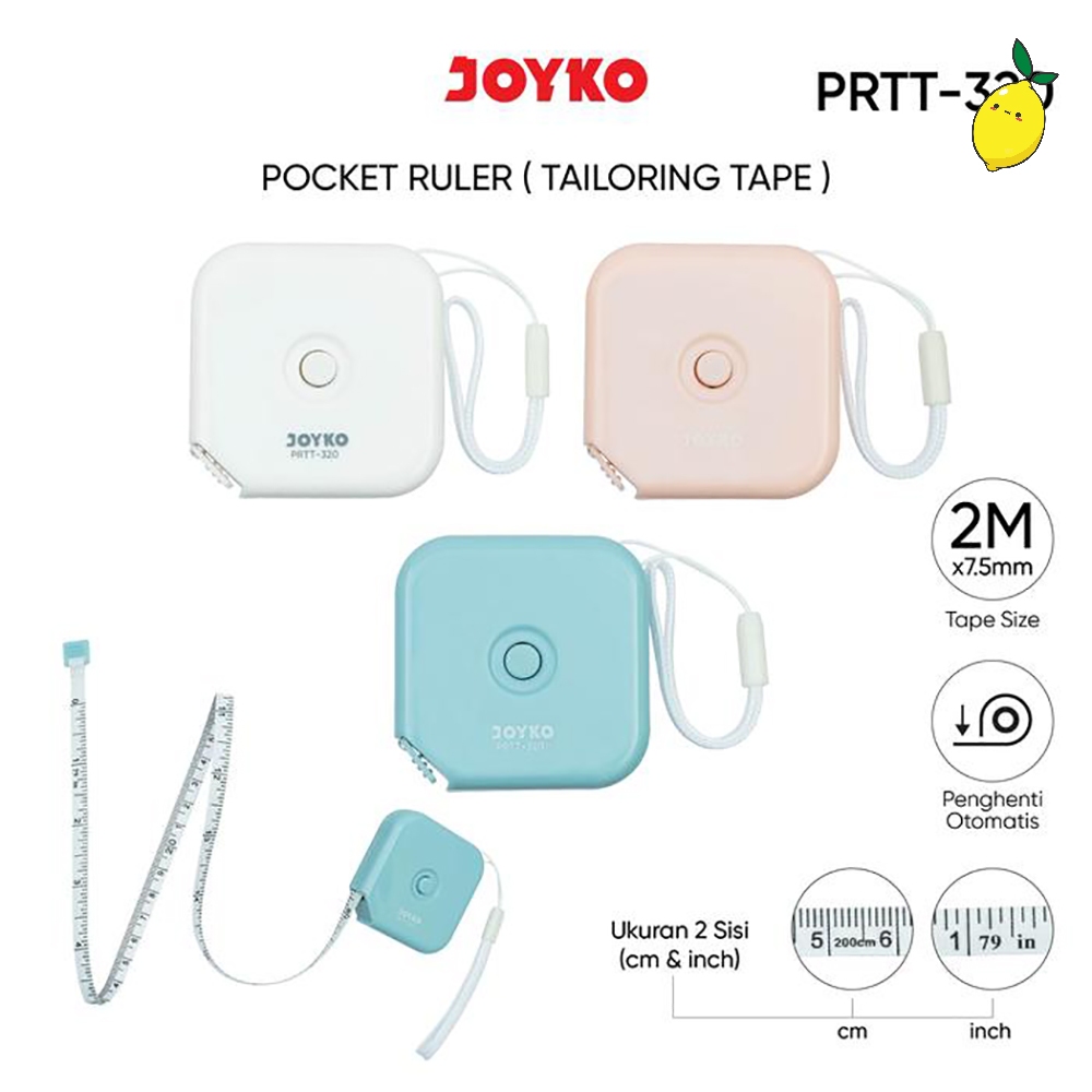 Meteran Jahit Mini Pocket Ruler Tailoring Tape Joyko PRTT-320 2m