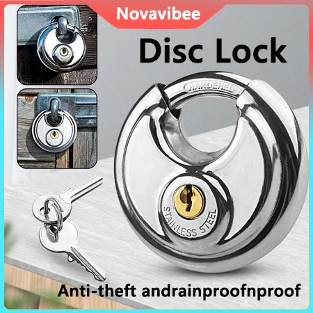 Gembok Bulat Padlock Stainless 70 Mm - Gembok Cakram 70mm - 70mm Kunci Gembok Bulat Anti Maling