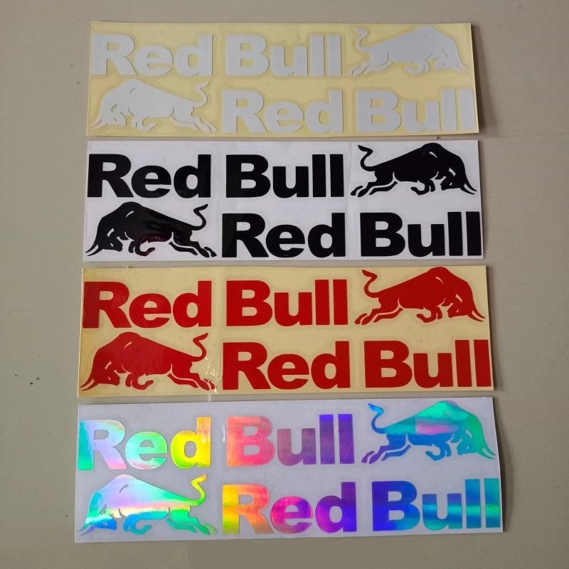 Sticker Cutting Red Bull Terbaru Stiker Variasi Motor Helm Racing 1 Pasang Kanan Kiri