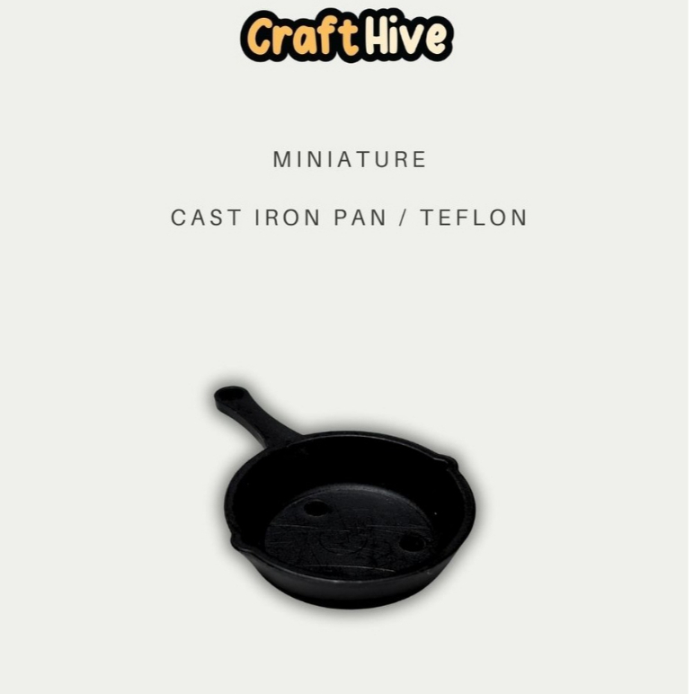 Miniatur Cast Iron Pan / Teflon mini – Aksesoris Clay, DIY Craft & Dollhouse Props