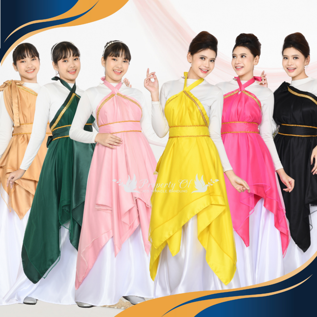 Penari Gereja - New Baju Tari/Halter - Satin Velvet dengan TILE - Dewasa - Jos Miracle Bandung - Mir