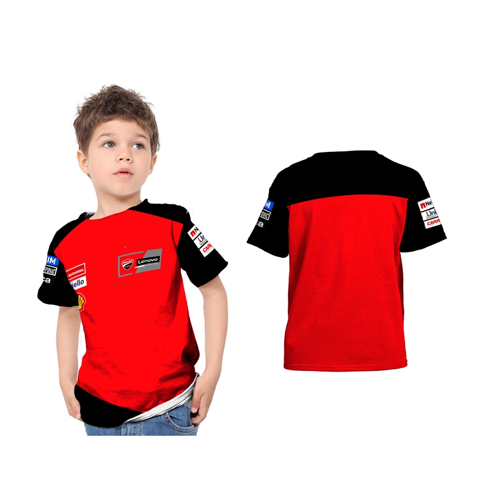 Baju Kaos Jersey Anak Ducati Lenovo 2025 MotoGP Motor Balap Custom Full Print