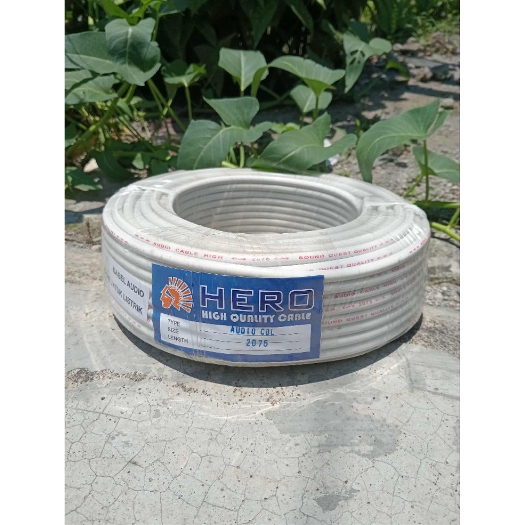 kabel Hyo 2x075x50 yard Hero serabut tebal harga 1 rol
