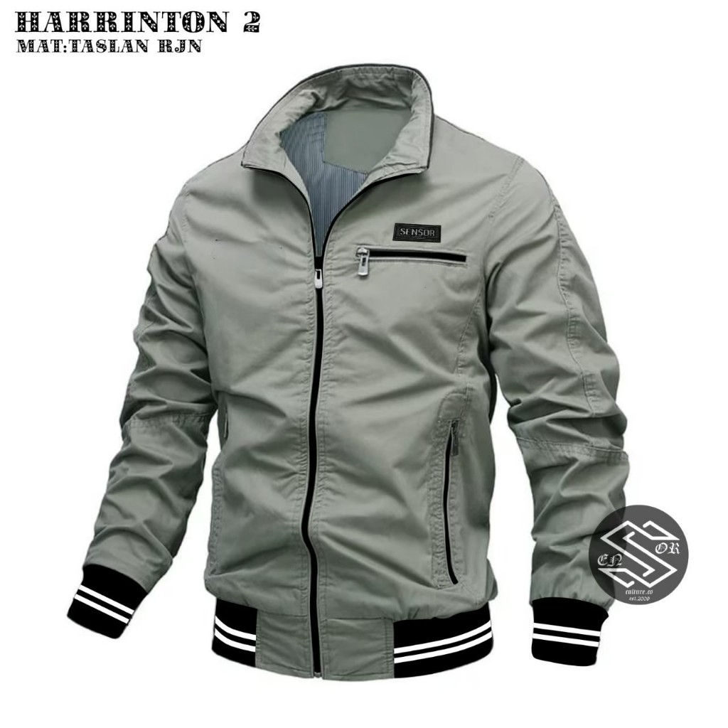 Demaqil Jaket pria wanita dewasa harrington 2 sensor new taslan waterproof