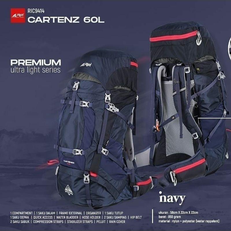 Carrier Premium Cartenz 60 Liter Arei Outdoorgear