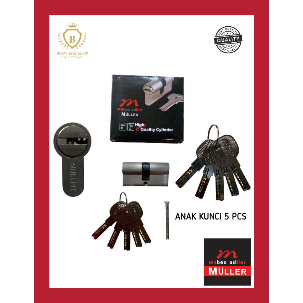 Silinder Kunci Pintu Besar MULLER Dus Hitam ORIGINAL