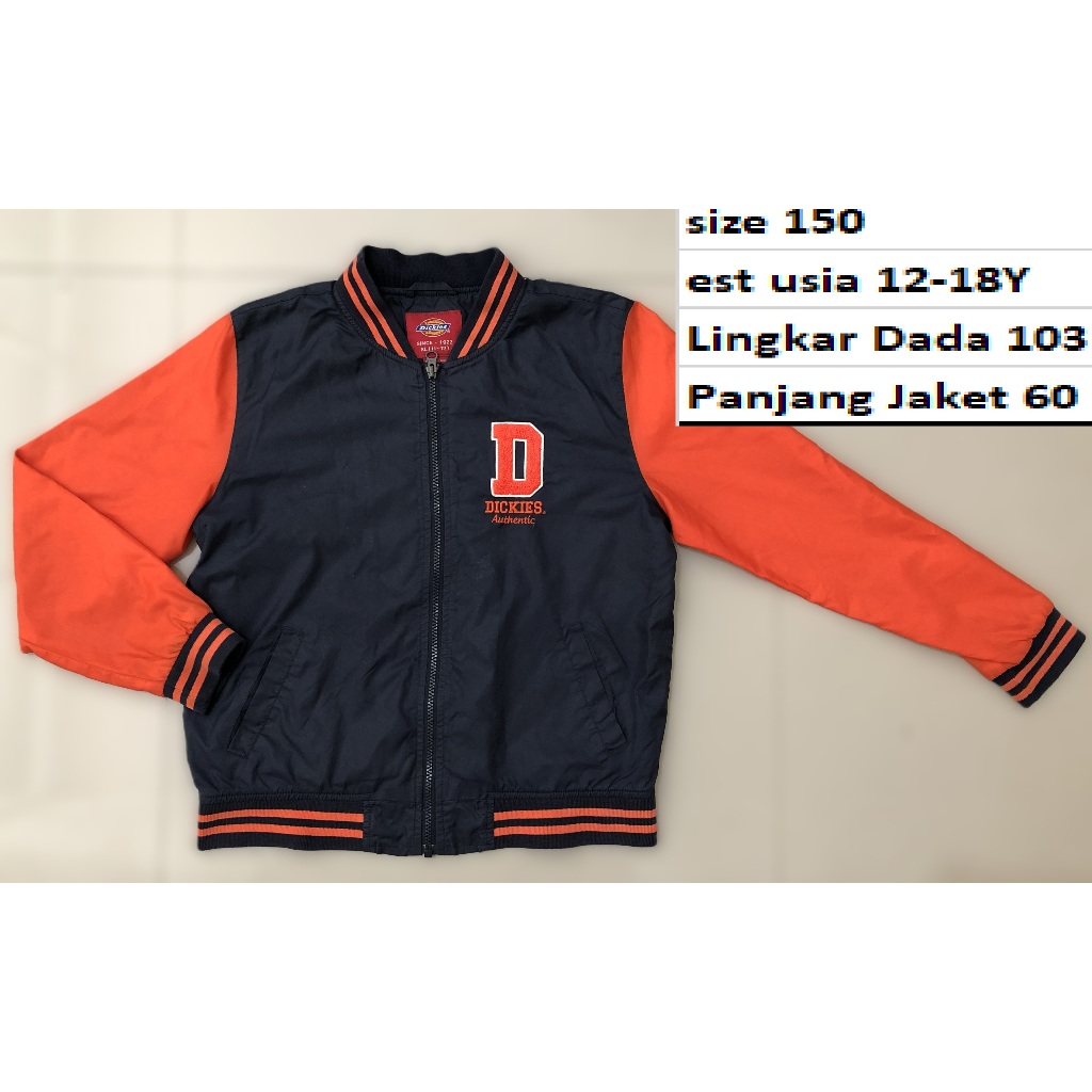 DICKIES - Jaket Varsity Waterproof Windproof Tebal Remaja-Dewasa Premium Second Preloved