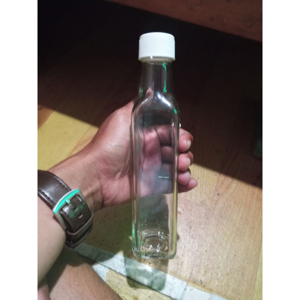 botol kaca bening 250ml/botol kotak