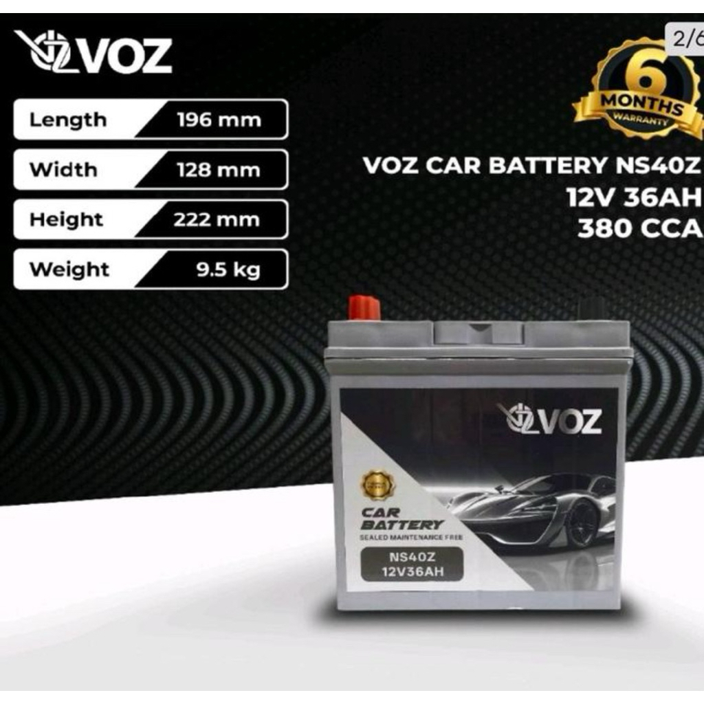 Aki Mobil Voz Car Battery NS40 12V 36AH 380CCA aki mobil 12v 36ah cca 380a