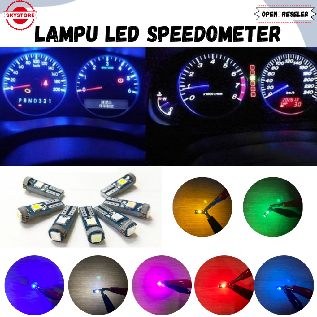 Lampu Led speedometer indikator T5 3 MATA | Lampu Speedometer Motor & Mobil