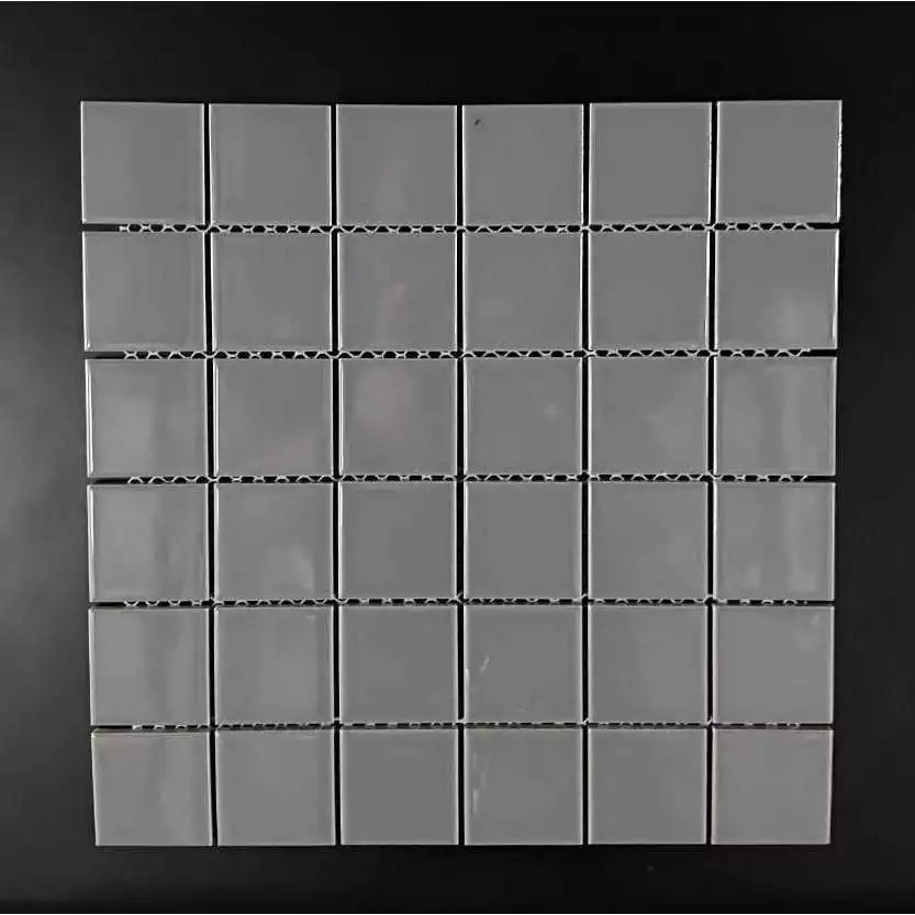 MOZZA Med Square Glossy Grey (PER LEMBAR) - Mozaik Mosaik Wall Decoration Interior Cafe Resto Hotel 