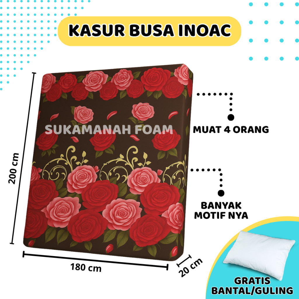 Kasur Busa INOAC D23 No.1 (200x180) Garansi 10 Tahun