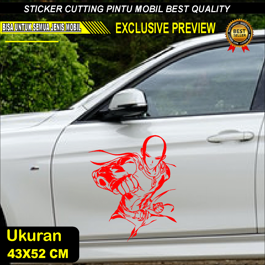 STICKER CUTTING PINTU MOBIL GAMBAR SAITAMA