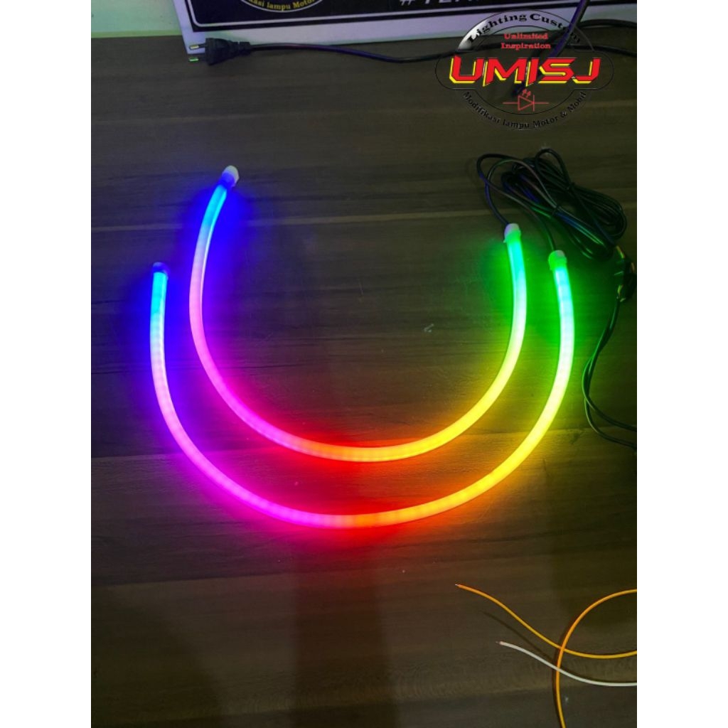 DRL Alis RGB icc 30cm Universal Buat Motor / DRL Alis RGB / Lampu RGB
