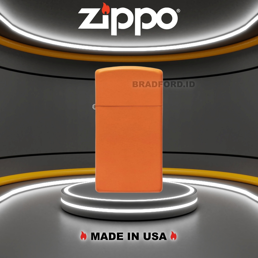 Korek Api Zippo Slim® Orange Matte 1631 Original Made In USA