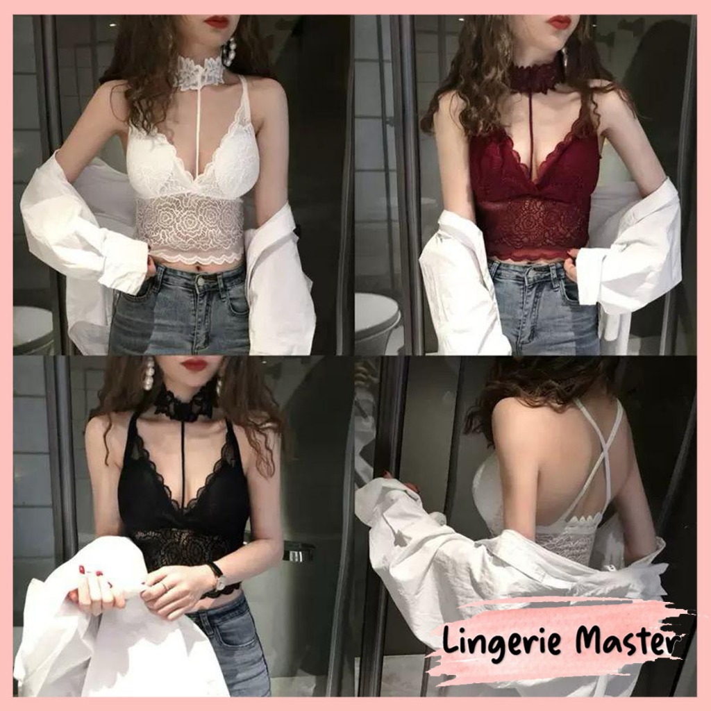 [ LINGERIE MASTER ] - (B-191) Tanktop Bra Bralette Full Lace Pakaian Wanita Import