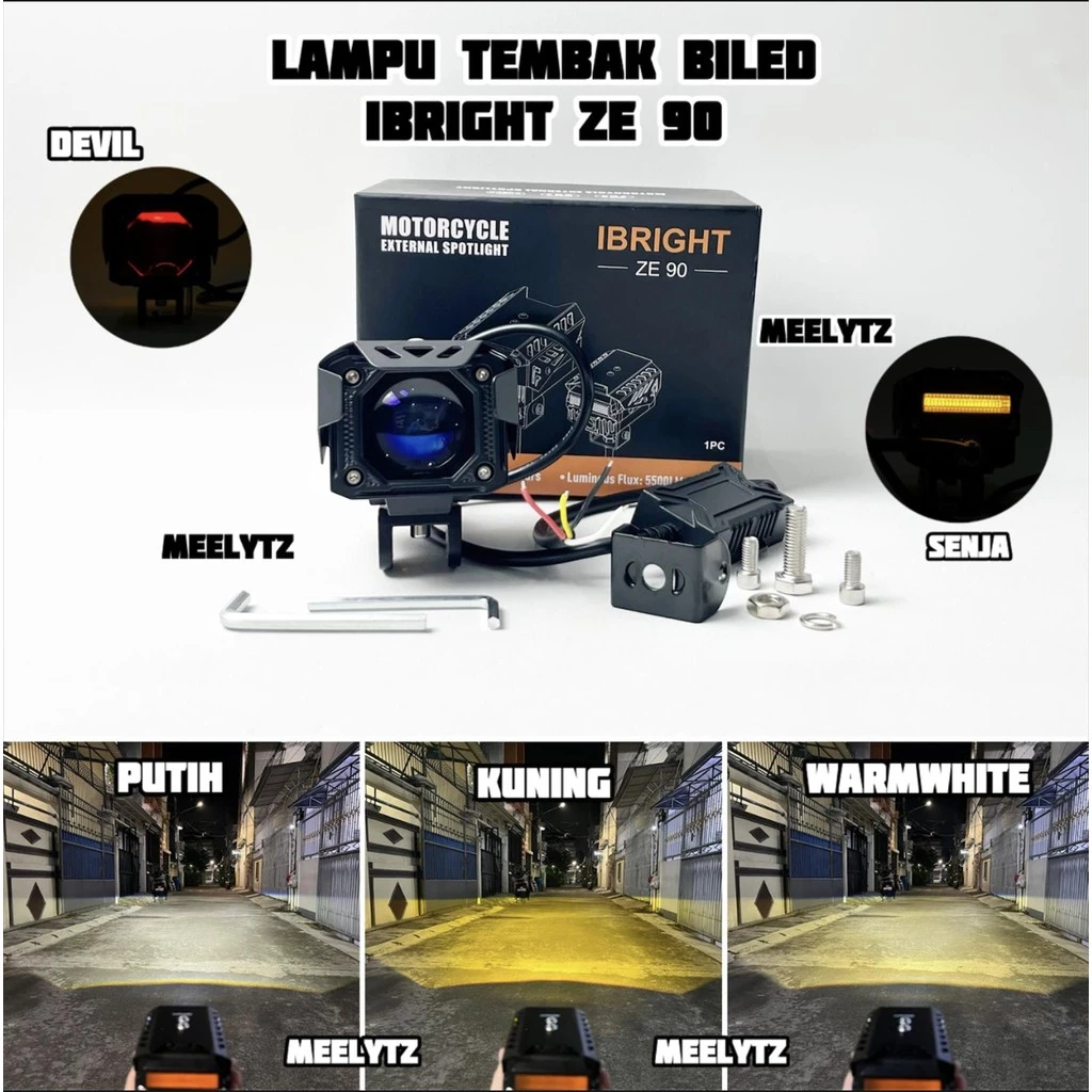 IBRIGHT ZE 90 - Lampu Tembak Biled Blue Lens