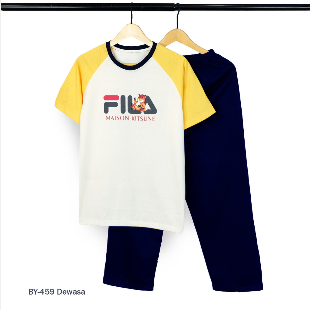 Baju tidur laki remaja/dewasa tangan pendek celana panjang bahan kaos premium enak dan adem
