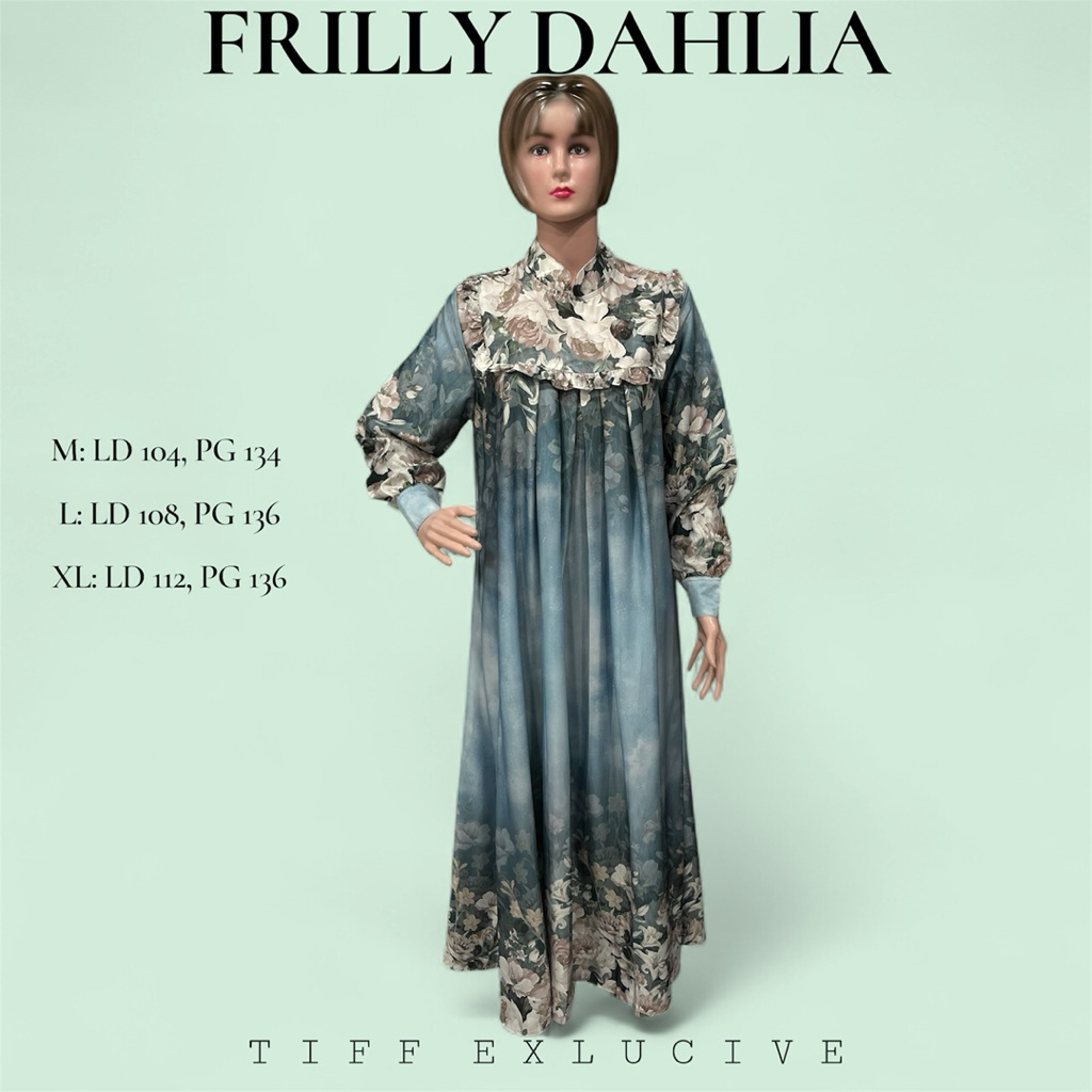 gamis bunga dahlia/gamis perempuan/gamis wanita/gamis motif Bunga/gamis HANGOUT/gamis kondangan/gami