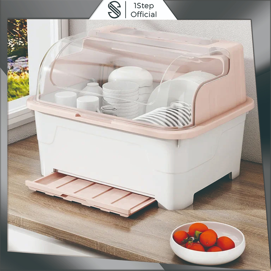 1STEP Rak Piring Dapur / Rak Piring Dengan Tirisan Air / Tempat Piring R1373