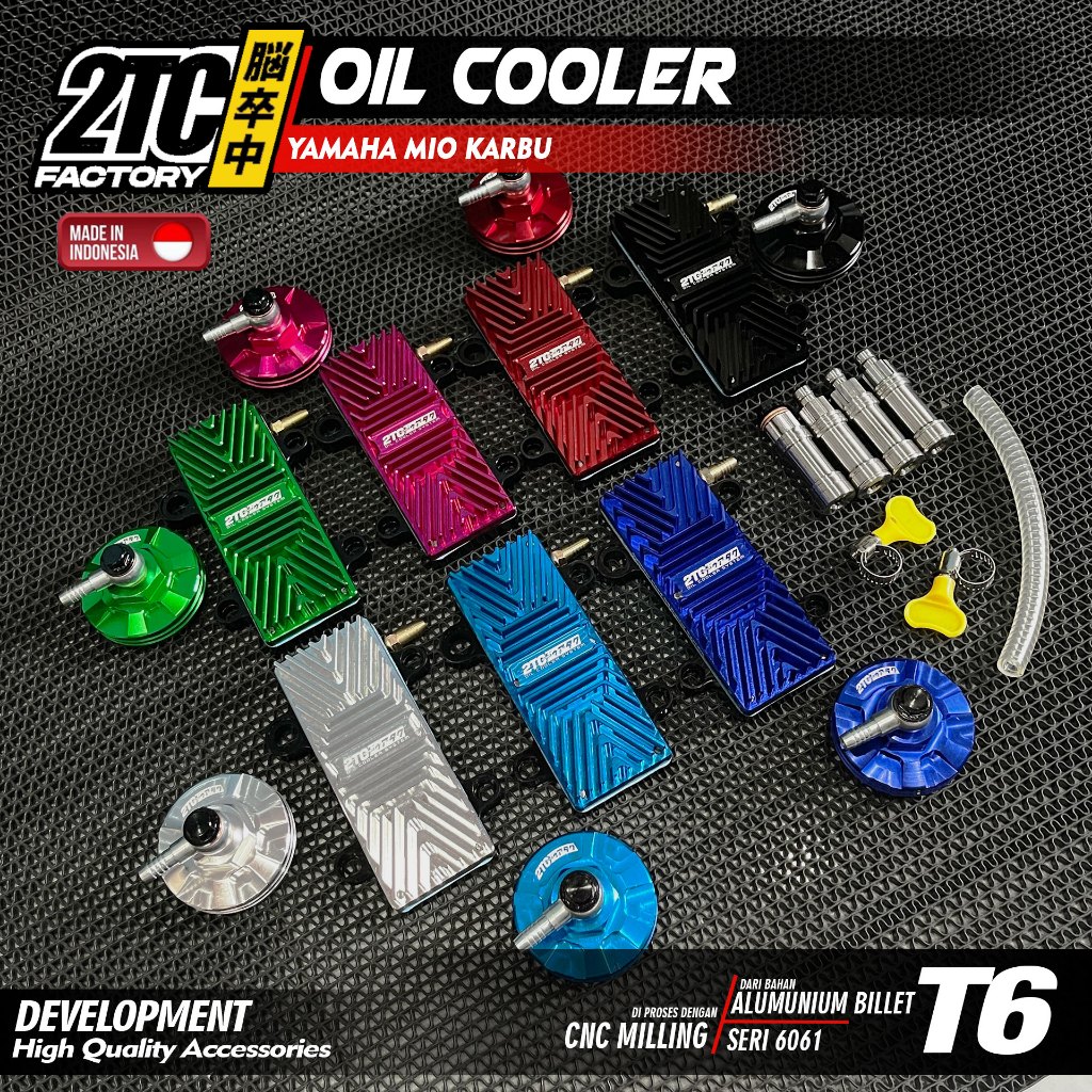 OC MIO 2TC OIL COOLER BILLET PENDINGIN OLI MESIN YAMAHA MIO OC MIO OC BILLET PNP MIO KARBU BY 2TC FA