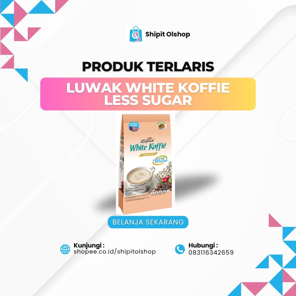 Luwak White Koffie Premium Less Sugar