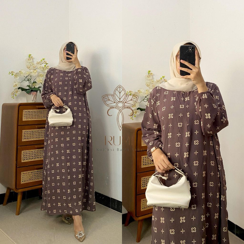 Gamis Melati Elly pakaian muslim kekinian gamis elegan terbaru gamis rayon cocok untuk acara formal