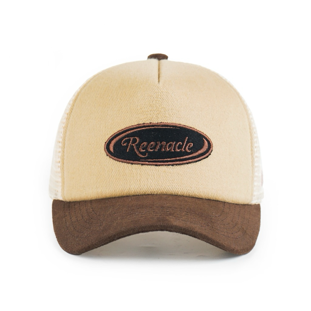 REENACLE | Topi trucker cream with choco, topi pria wanita.