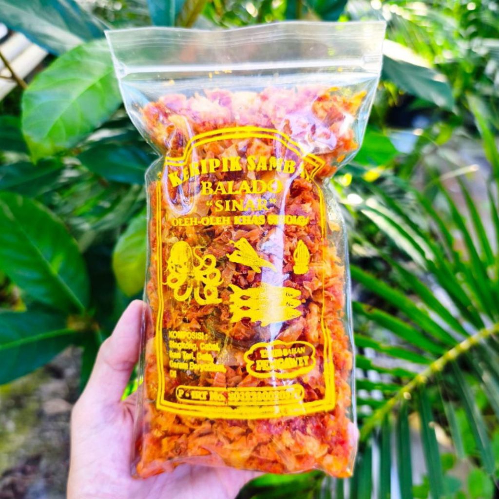 Keripik Singkong Sambal Balado IKAN TERI 250 gr • Sinar Sibolga Medan Halal Gurih Pedas Manis Tanpa 