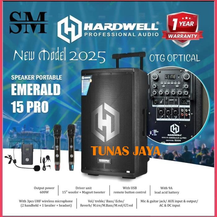Speaker Portable meeting HARDWELL EMERALD 15PRO Bluetooth dan USB HARDWELL EMERALD15PRO
