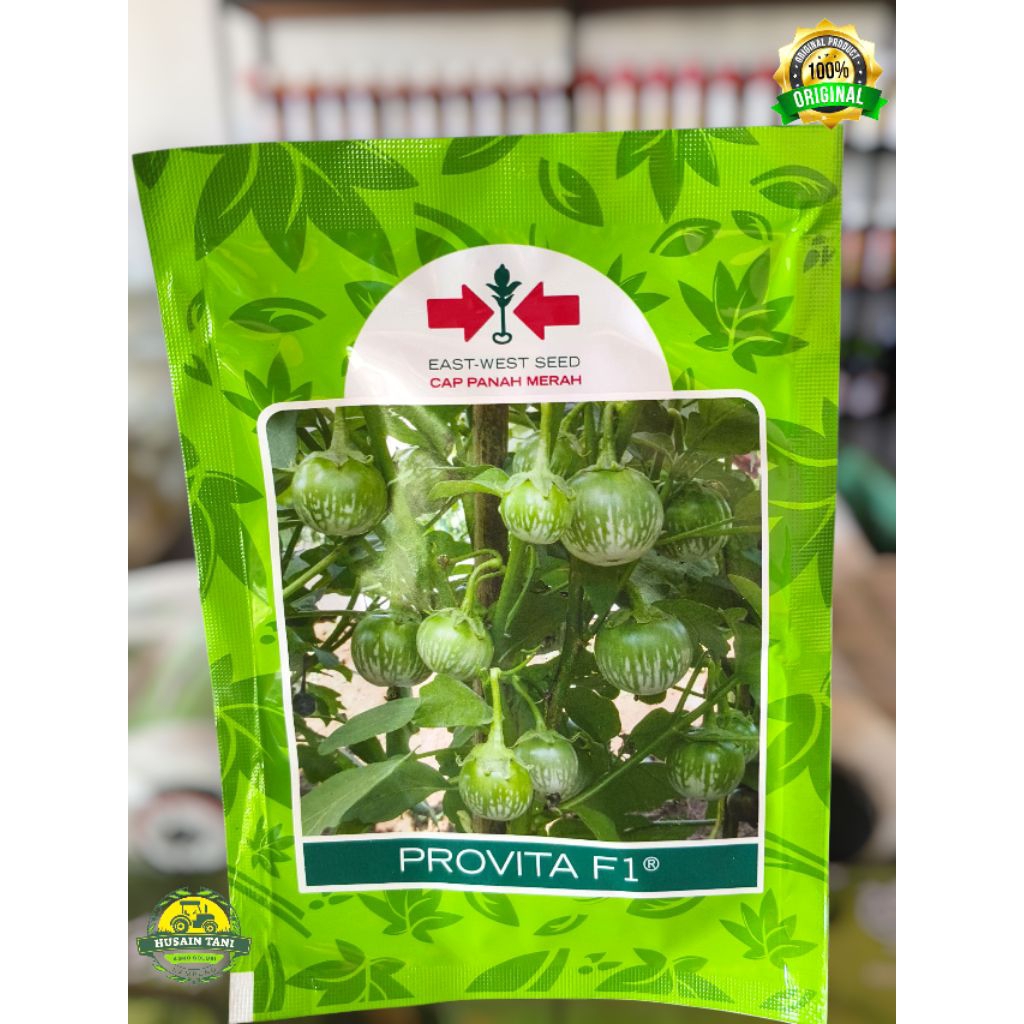 bibit benih Terong lalap PROFITA F1 cap PANAH MERAH isi 1.100 biji. Terong bulat Hijau