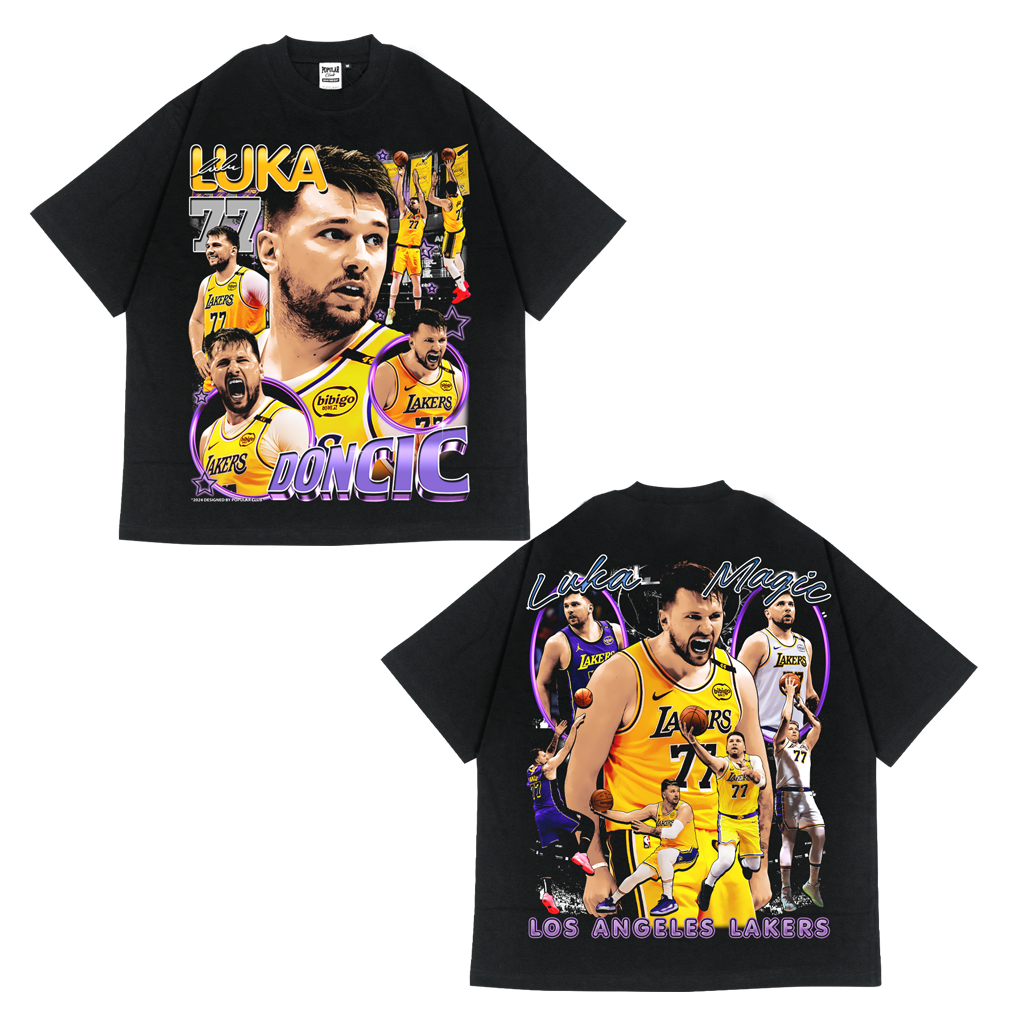 Luka Doncic Lakers Oversized Vintage T-Shirt – Black
