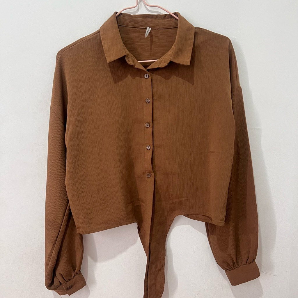 preloved kemeja crop top tali colorbox