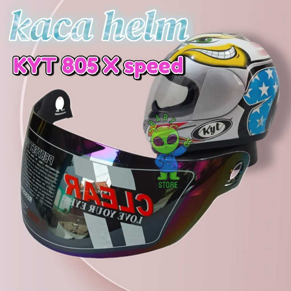 Kaca helm full face kyt ​​805 x speed merek clear