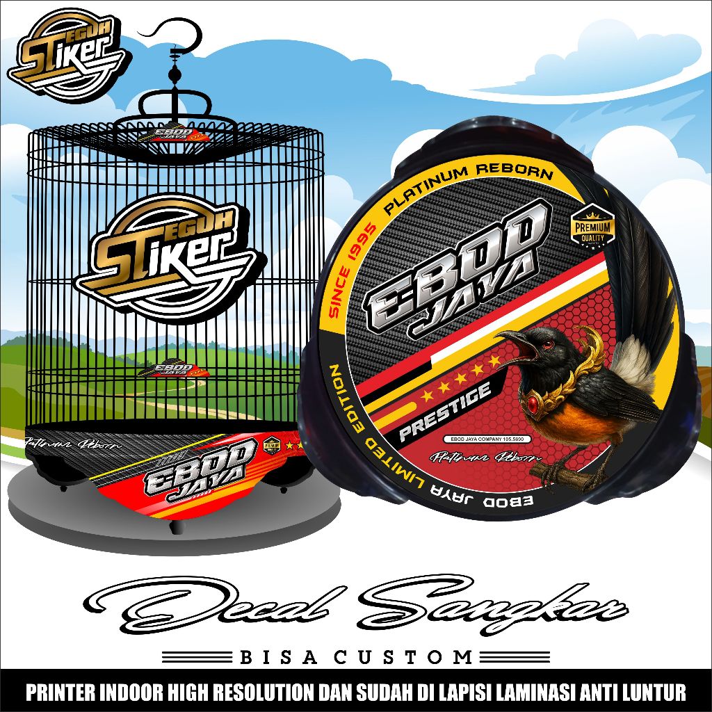 Stiker Decal Sangkar Murai Ebod Prestige Custom