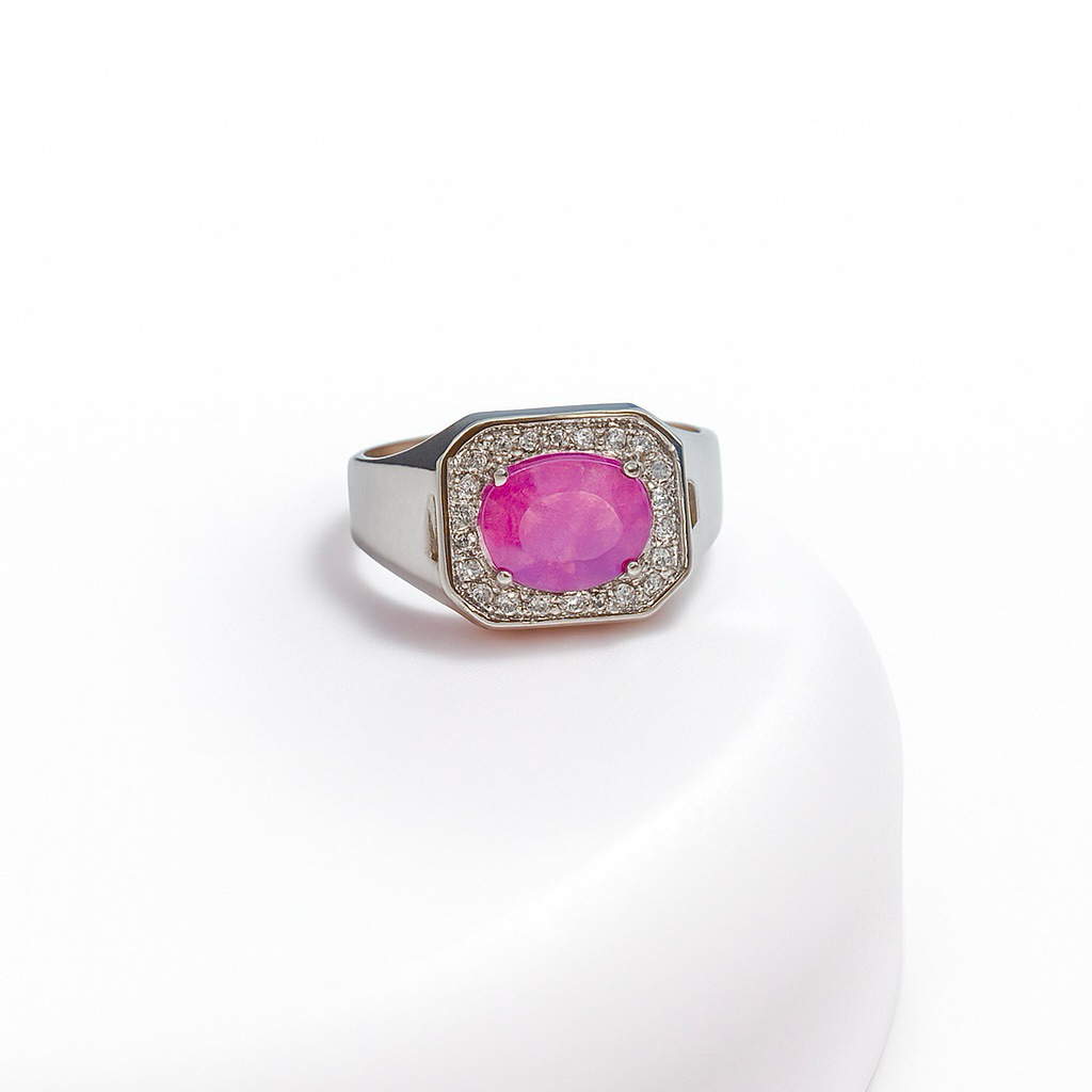 cincin natural permata ruby ring titanium