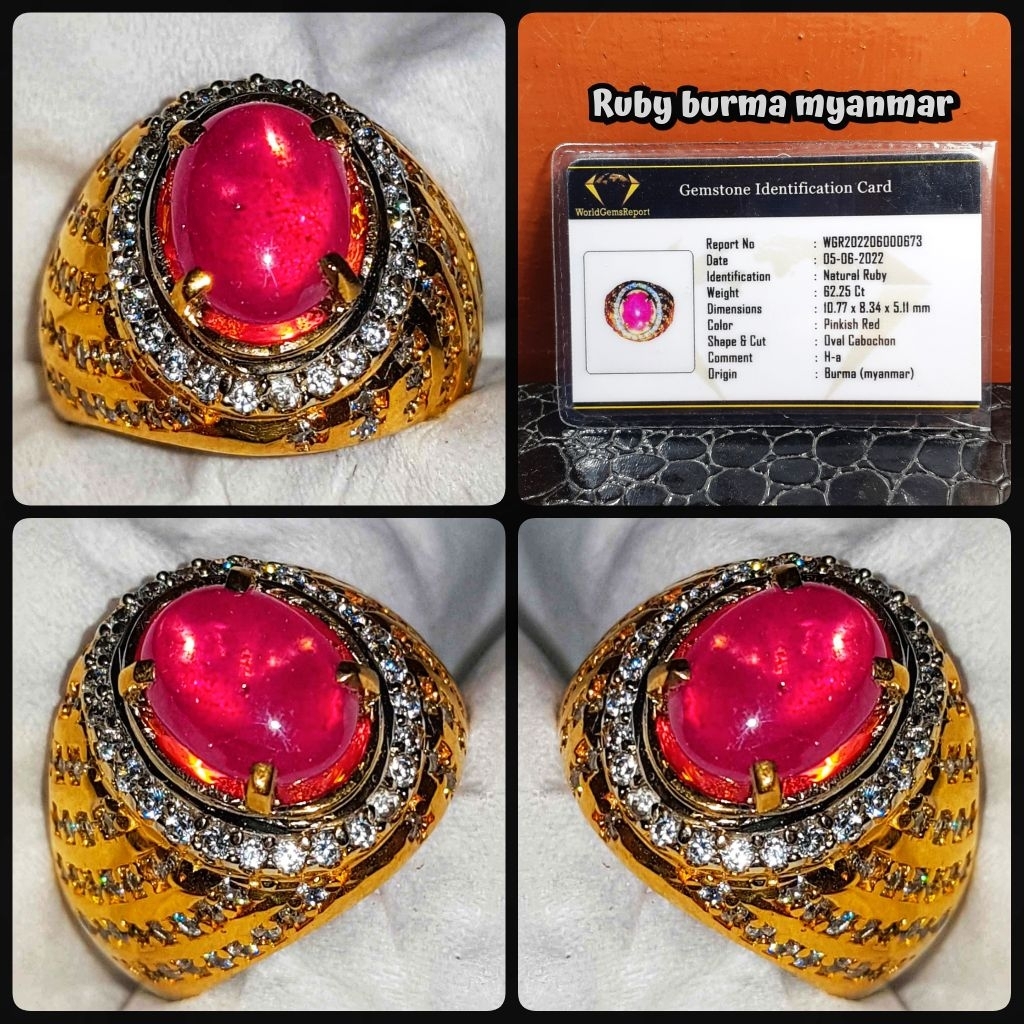 BATU RUBY BOLL BURMA MYANMAR ( ASLI WARNA DELIMA )