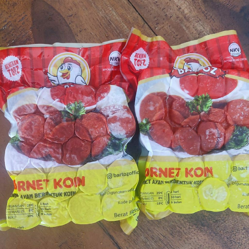 kornet ayam bartoz bentuk koin 500gr/bartoz kornet koin 500gr