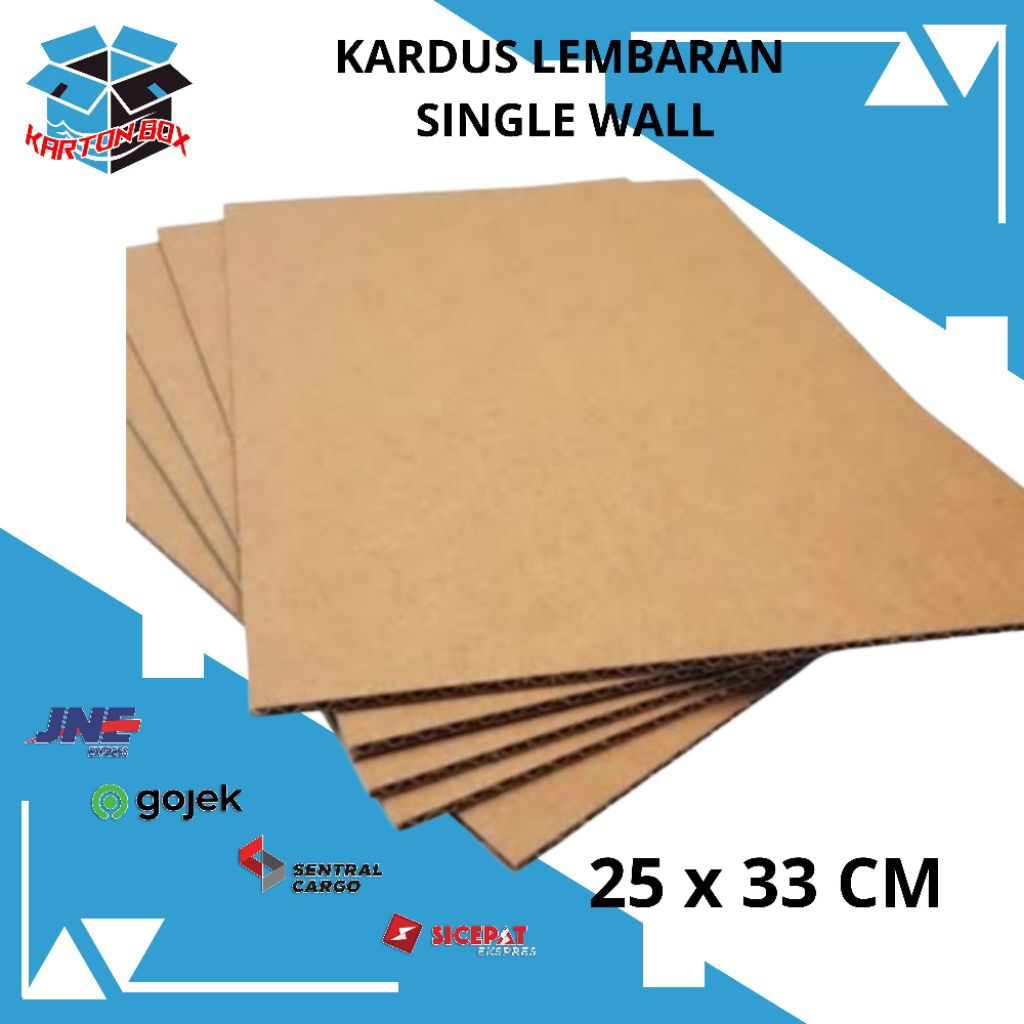 lembaran single wall 25x33CM/Kardus Lembaran/lembaran single wall