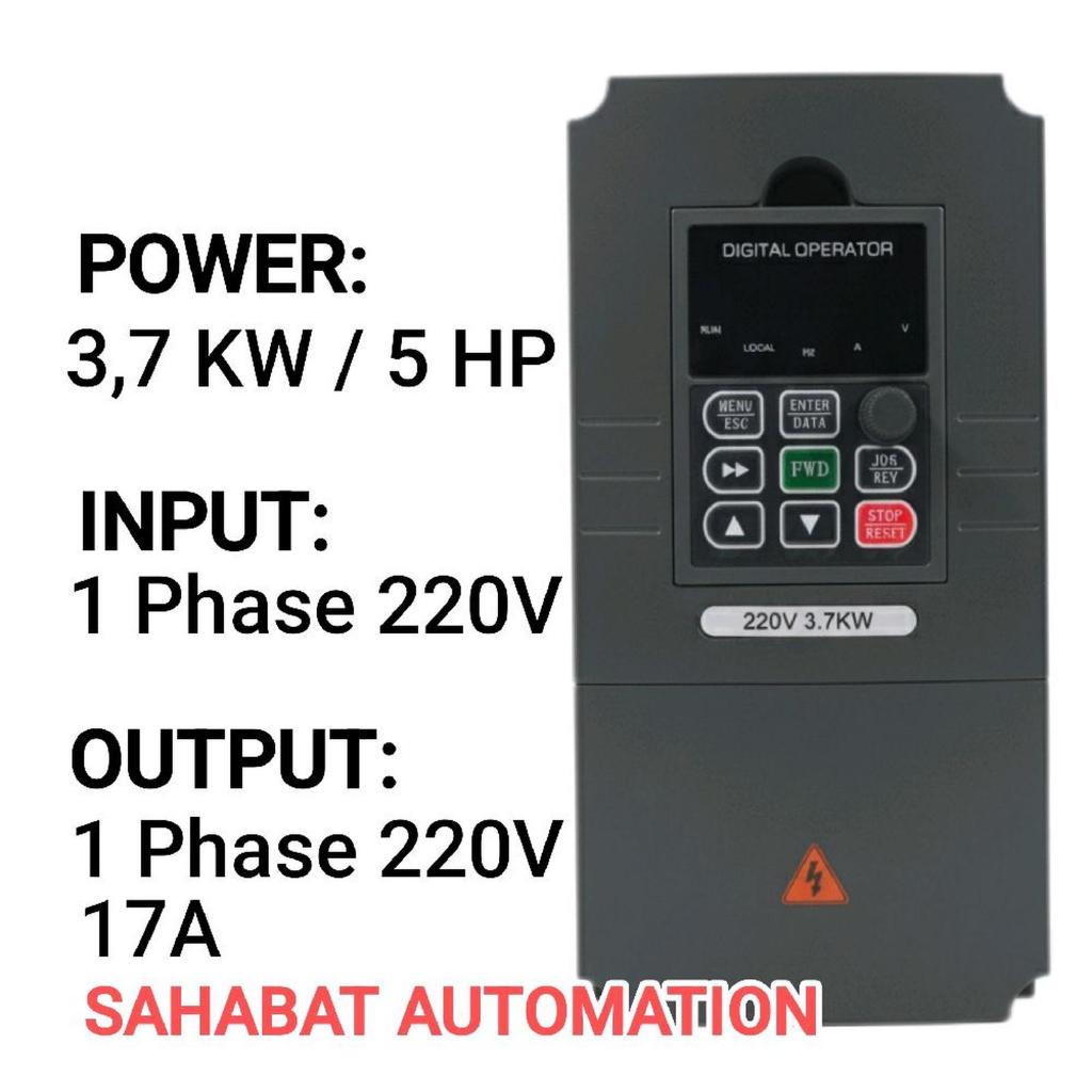 Yuanshin Inverter 1 Phase ke 1 Phase 220V 3,7KW 5HP inverter input 1 phase 220V output 1 phase 220V 