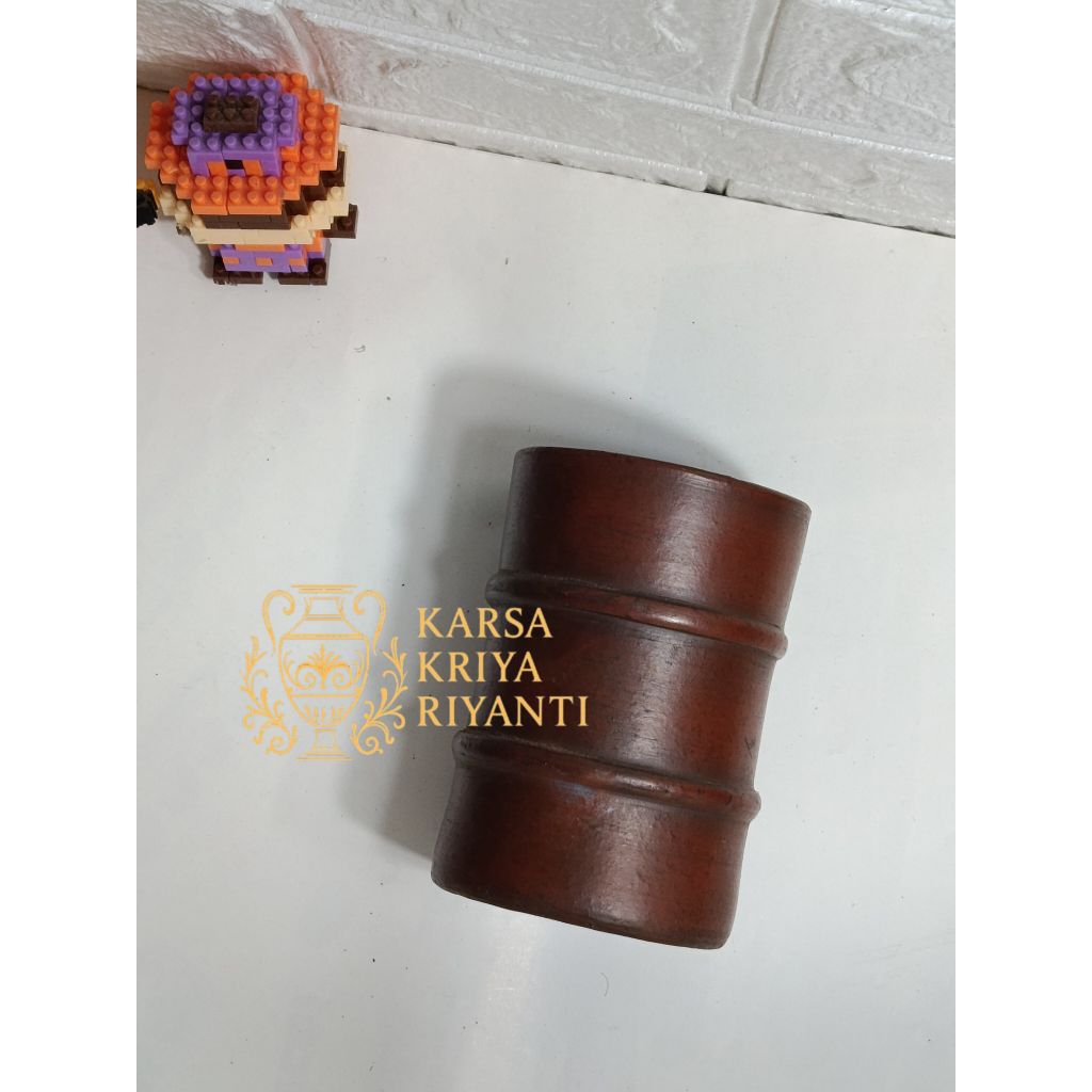 Mug Gerabah/ Cangkir Gerabah / Cangkir Gerabah Motif Bambu