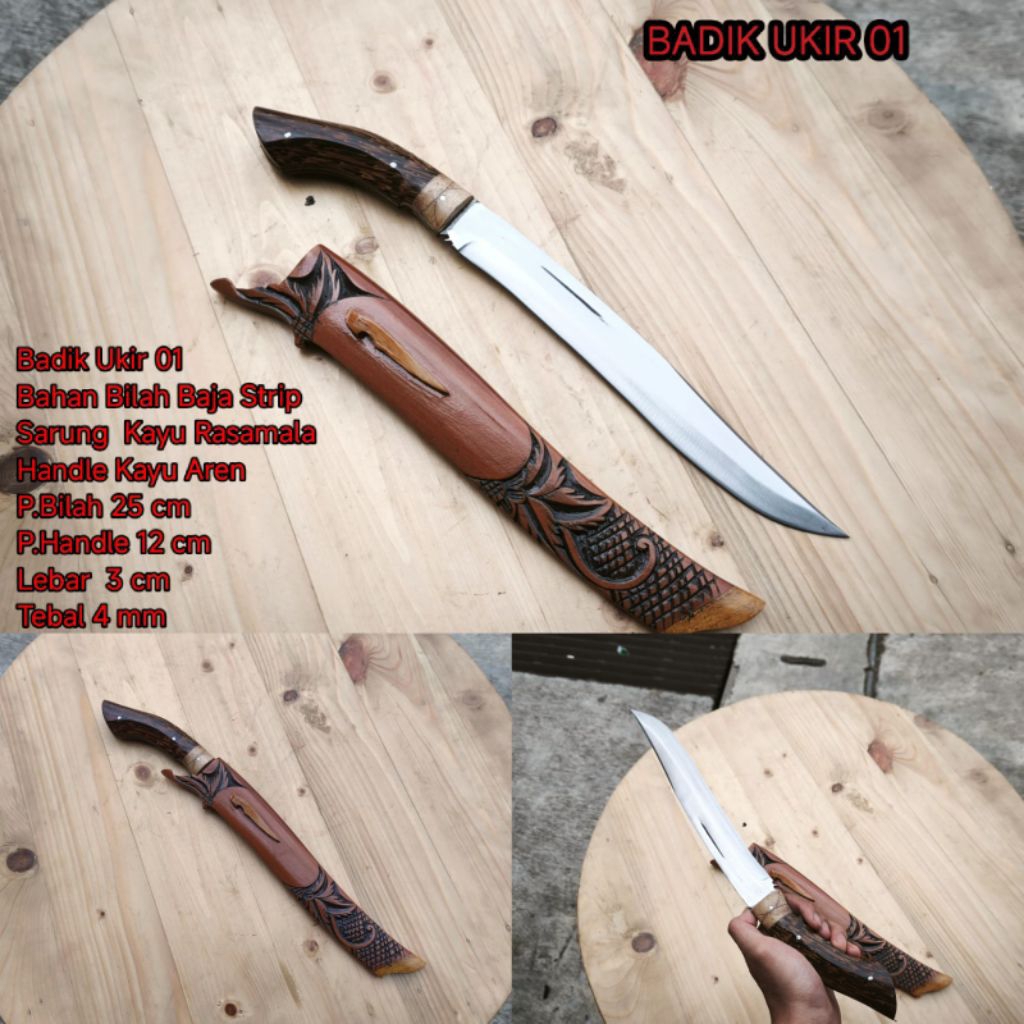 Pisau dapur pisau ukir sarung kayu rasamala