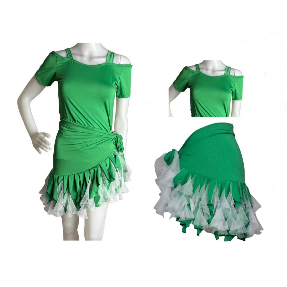 Stelan Green DressFlamenco Flirt latin line dance