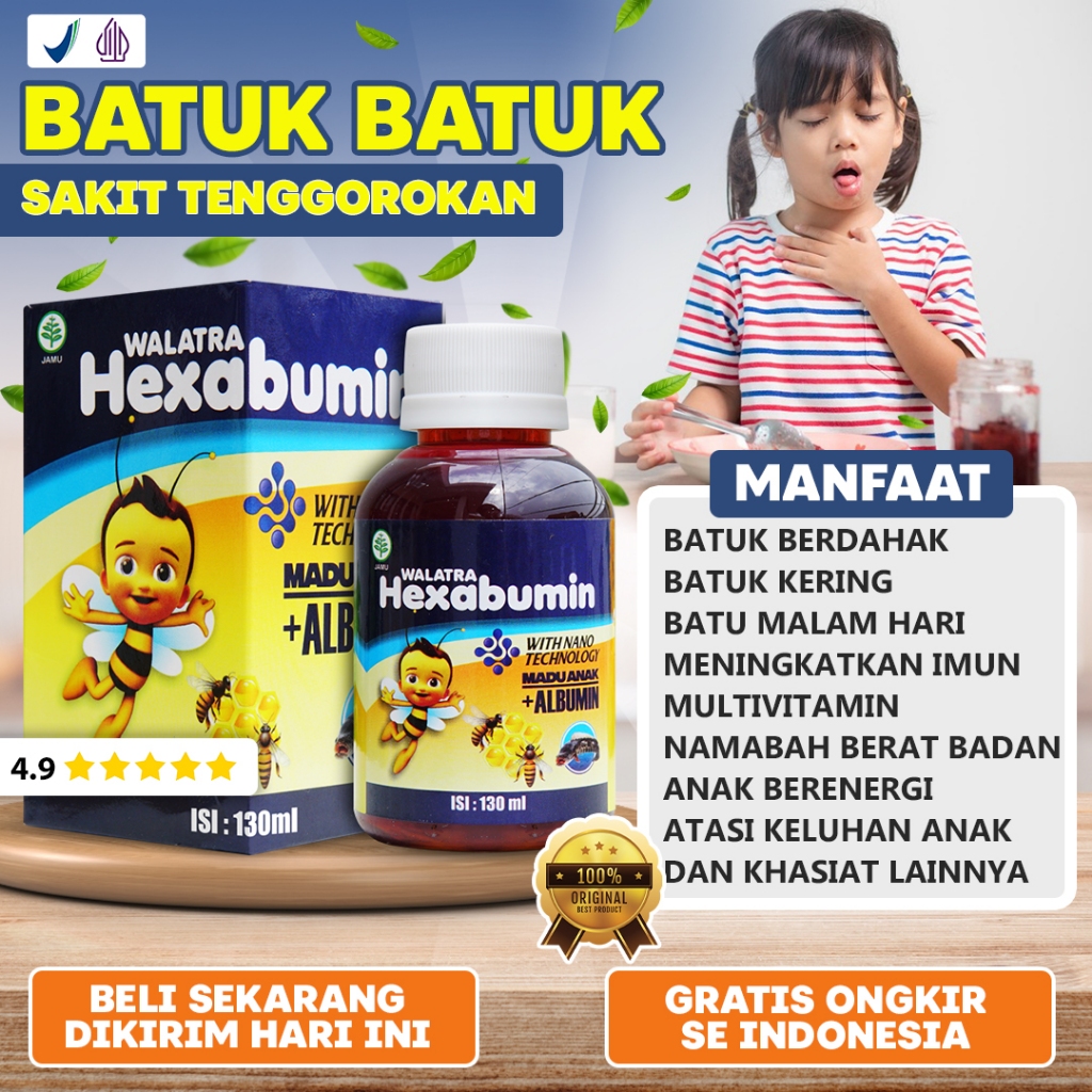Sirup Obat Sakit tenggorokan anak herbal alami ampuh radang batuk flu pilek amandel panas dalam nyer