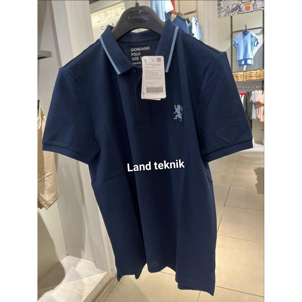 ( NO COD )  baju kaos kerah pria small lion polo giordano original